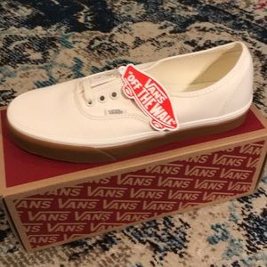 White Vans with Gum Sole, 8.5 men’s / 10 women’s